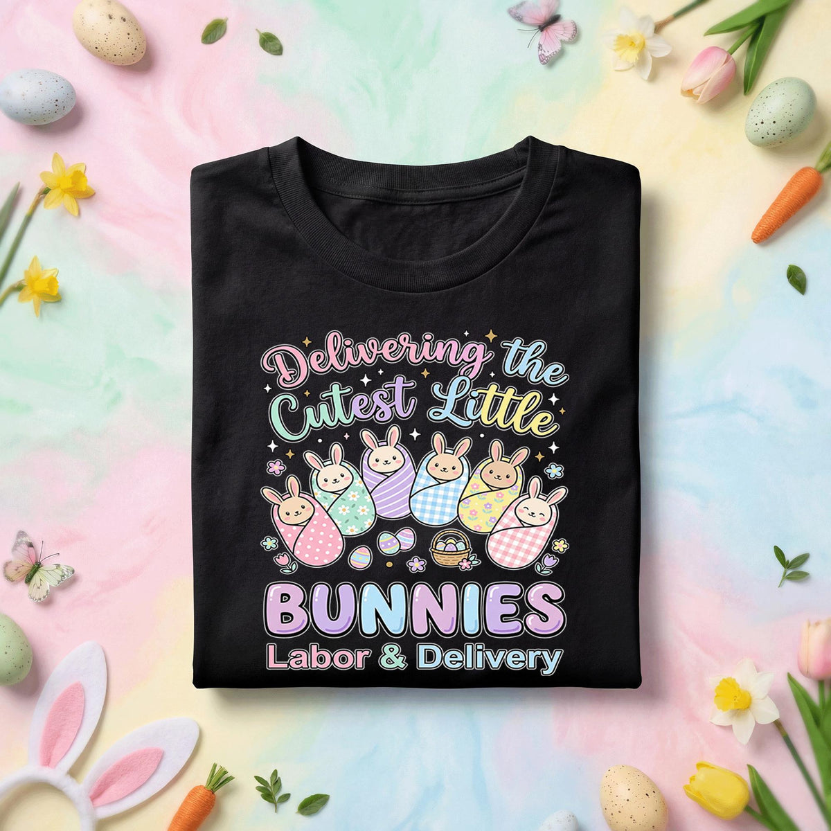 Labor and Delivery Nurse Easter Shirt Delivering the Cutest Little Bunnies Shirt L&D Nurse Easter Tee OB Nurse Spring...