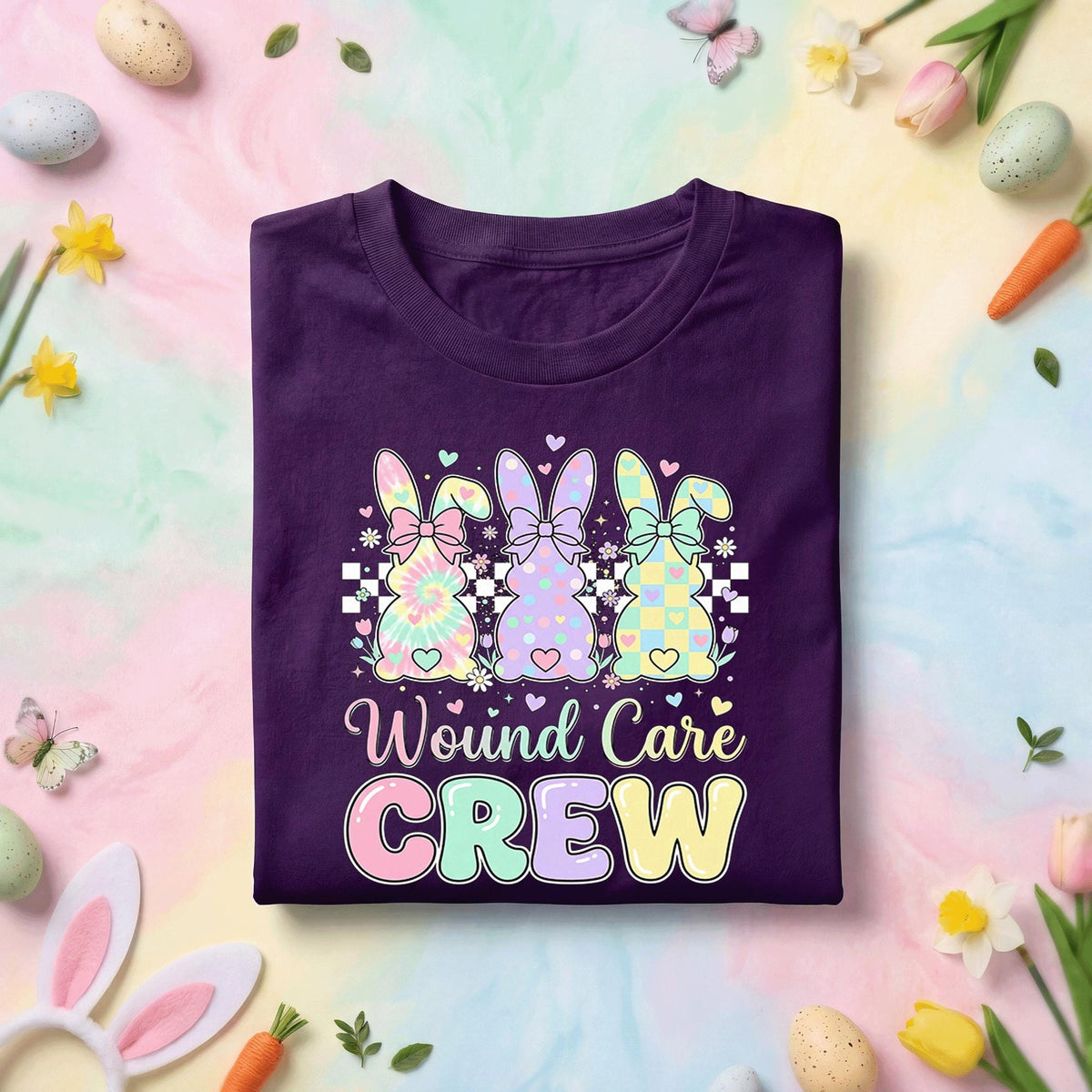 Wound Care Nurse Easter Shirt Wound Care Crew Bunny Shirt Easter Healthcare Worker Tee Cute Nurse Spring Gift Medical Team Shirt