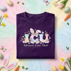 ICU Nurse Easter Shirt Cute ICU Bunny Nurse Tee Intensive Care Unit Nurse Shirt Easter Healthcare Worker Shirt
