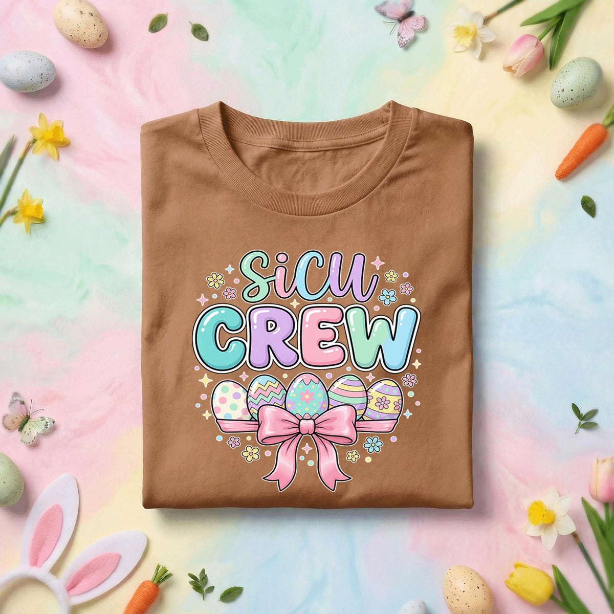 SICU Crew Easter Shirt SICU Nurse Crew Shirt Easter Medical Team Shirt Cute Nurse Gift Spring ICU Shirt