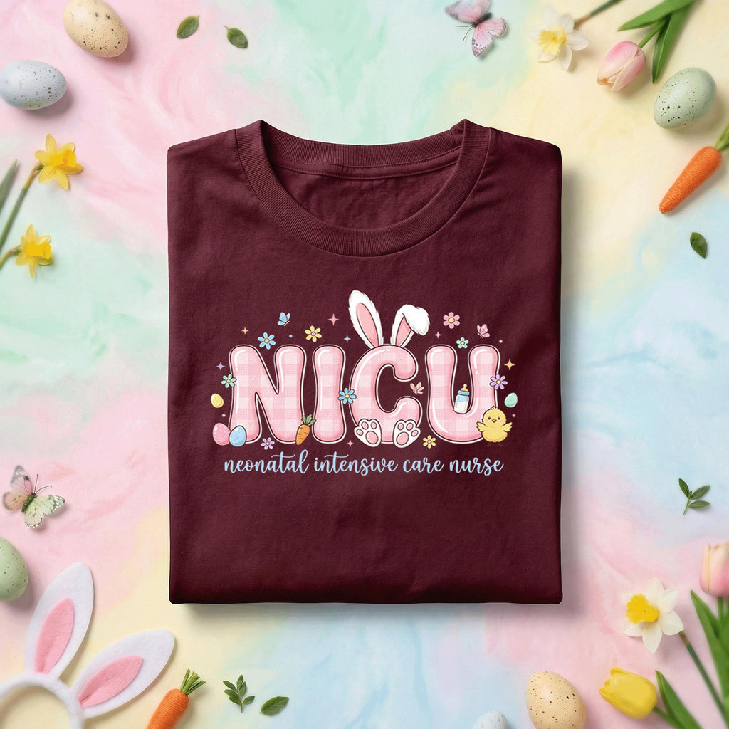 NICU Nurse Easter Shirt Cute NICU Bunny Shirt Neonatal Intensive Care Nurse Tee Easter Nurse Gift Spring NICU Shirt