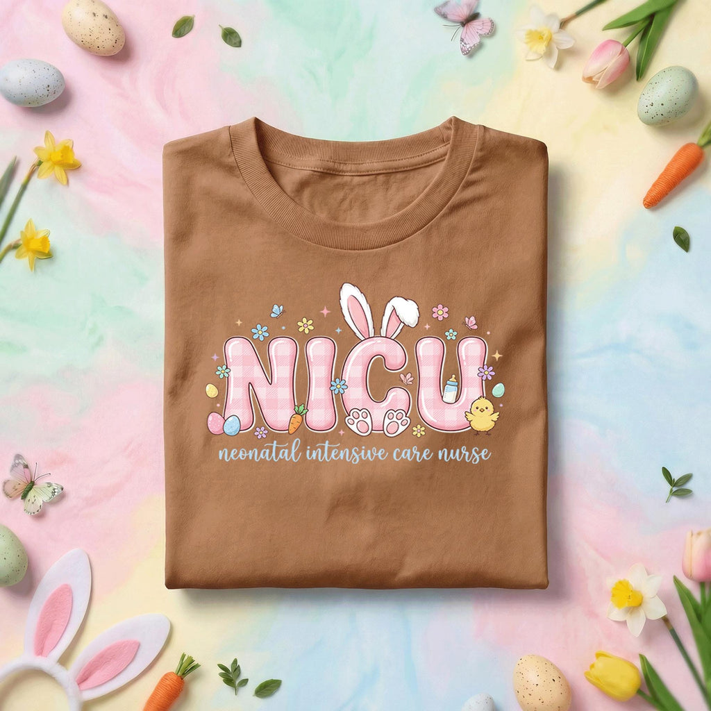 NICU Nurse Easter Shirt Cute NICU Bunny Shirt Neonatal Intensive Care Nurse Tee Easter Nurse Gift Spring NICU Shirt