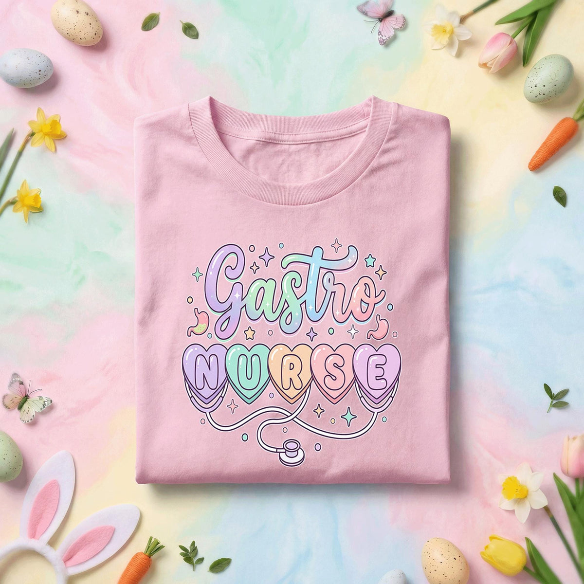 Gastro Nurse Easter Shirt Cute Gastroenterology Nurse Shirt Spring Nurse Gift Colorful Nurse Tee