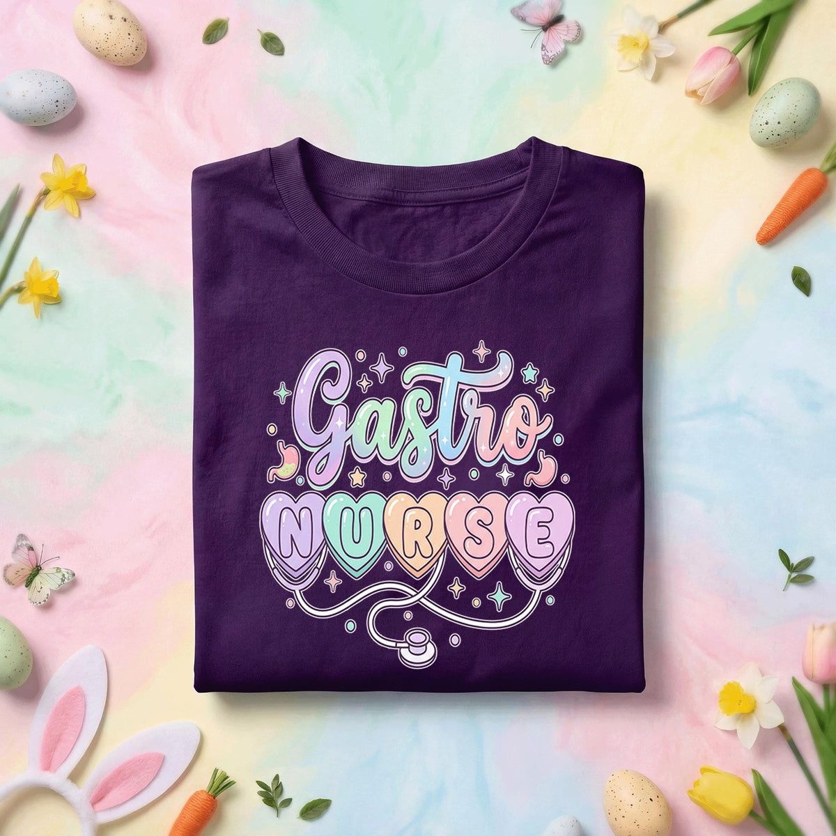 Gastro Nurse Easter Shirt Cute Gastroenterology Nurse Shirt Spring Nurse Gift Colorful Nurse Tee
