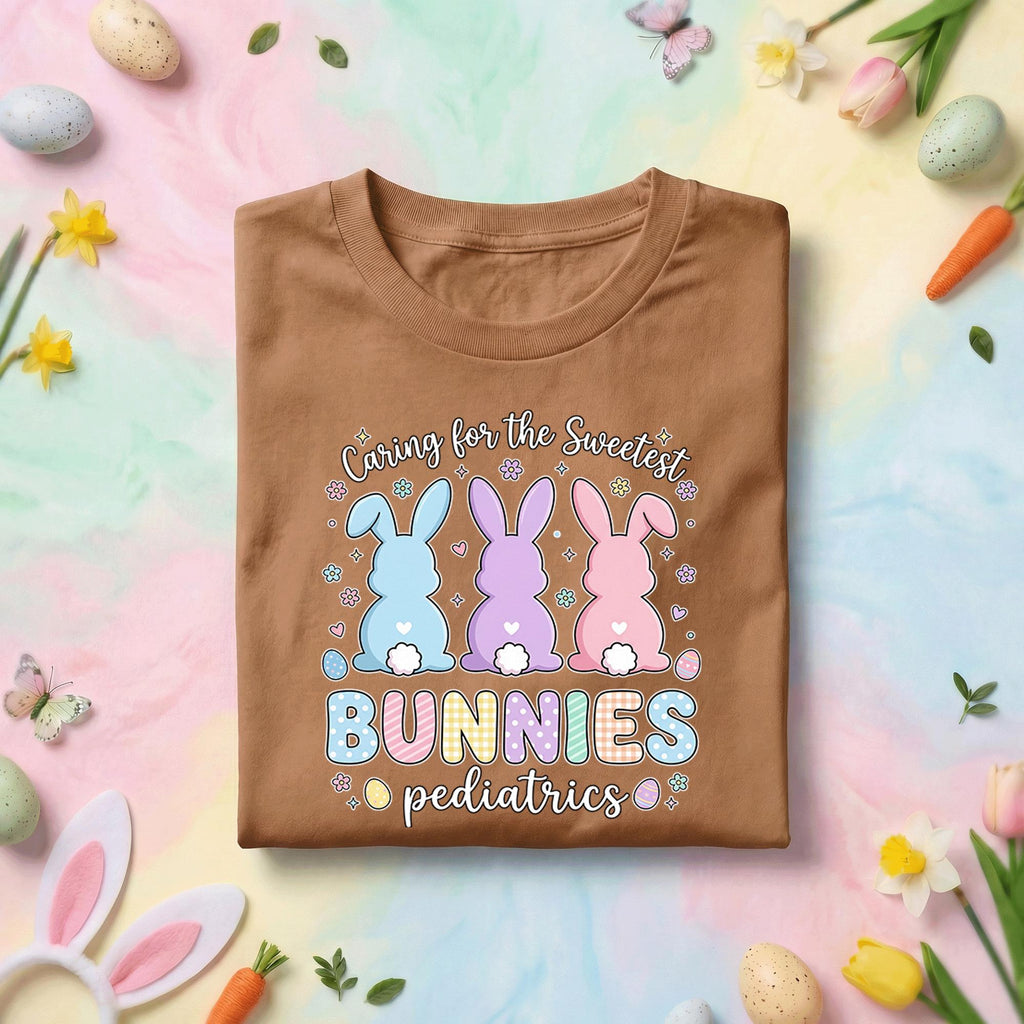 Pediatrics Nurse Easter Shirt Caring for the Sweetest Bunnies Pediatric Nurse Bunny Shirt Cute Easter Pediatric Nurse Gift Tee