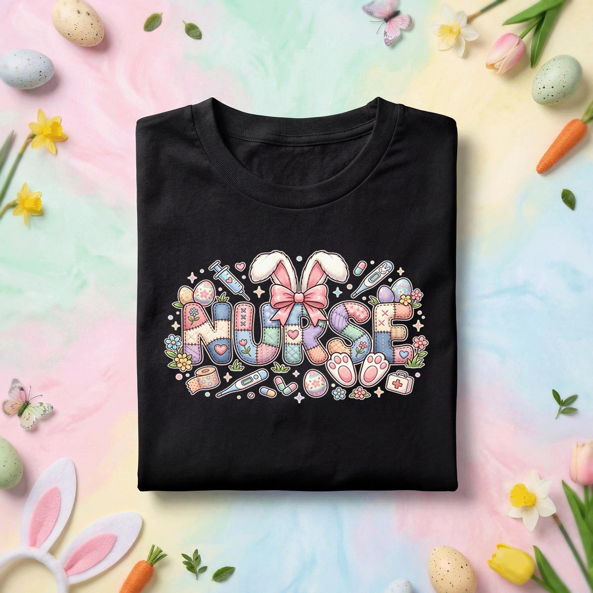 Nurse Easter Shirt Cute Bunny Nurse Tee Medical Nurse Gift Spring Nurse Shirt