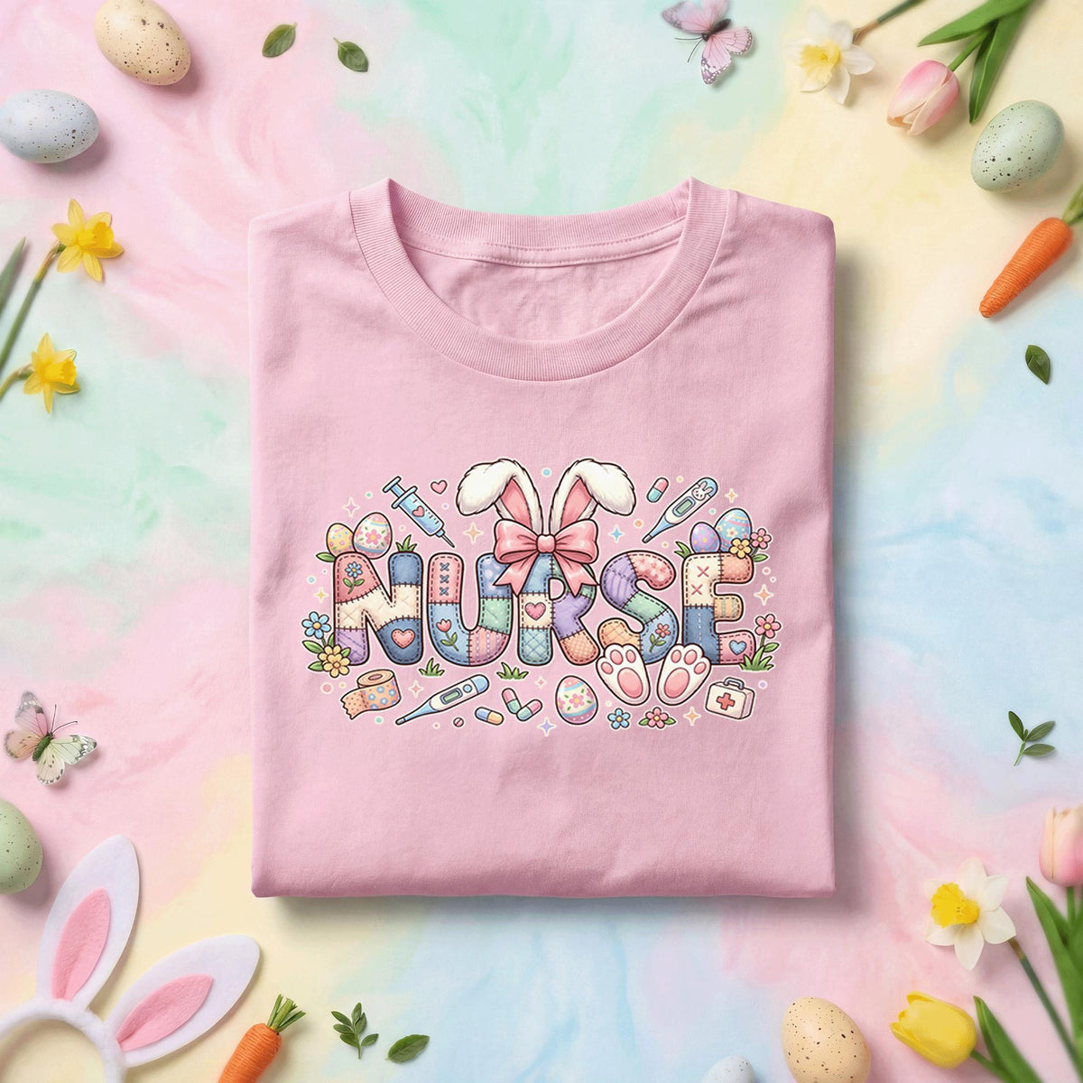 Nurse Easter Shirt Cute Bunny Nurse Tee Medical Nurse Gift Spring Nurse Shirt