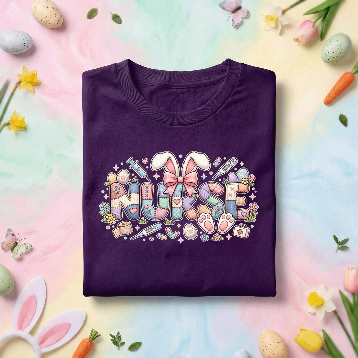 Nurse Easter Shirt Cute Bunny Nurse Tee Medical Nurse Gift Spring Nurse Shirt