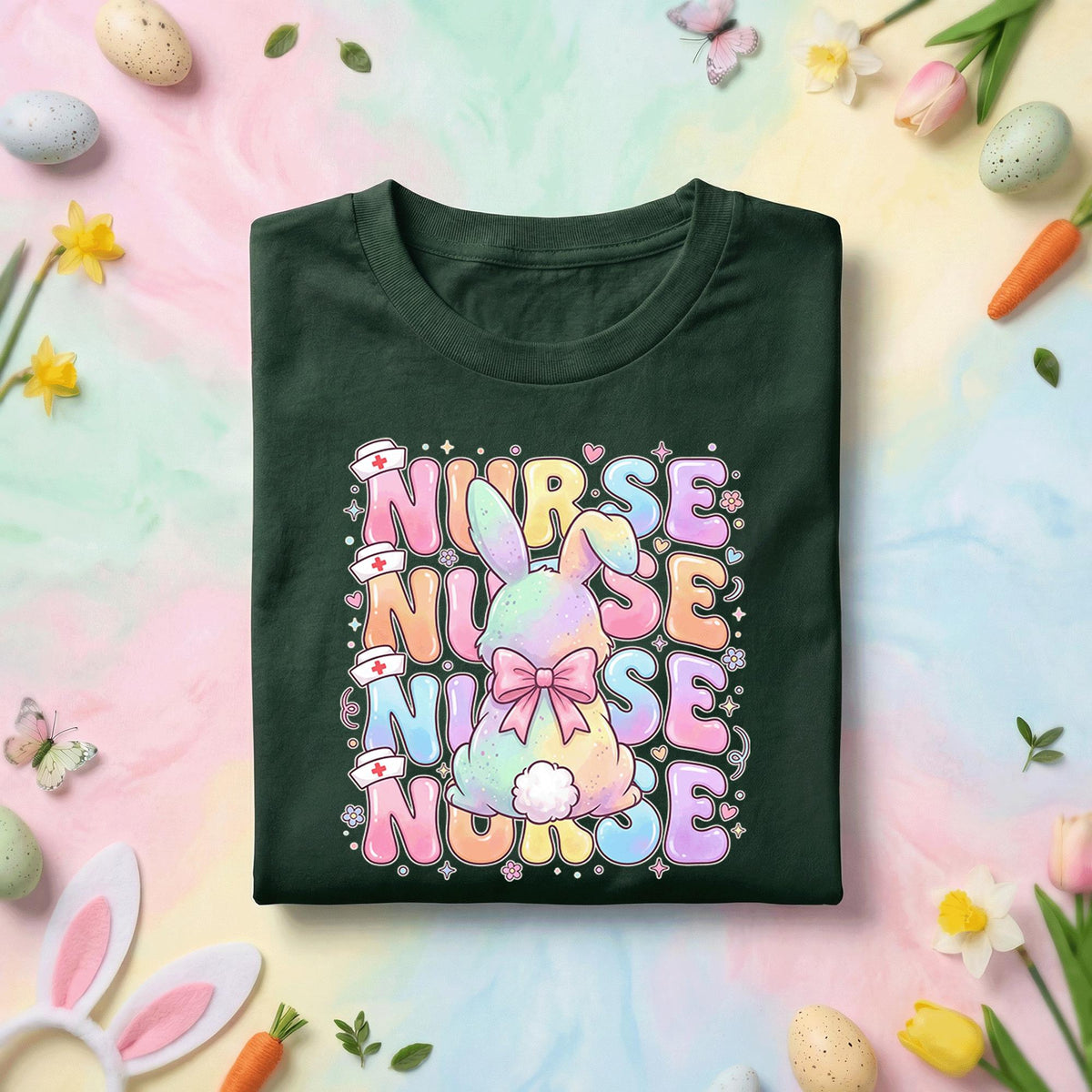 Nurse Bunny Shirt Cute Bunny Nurse Easter Gift Spring Nurse Shirt