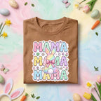 Pastel Mama Easter Bunny Shirt, Cute Spring Mom Graphic Tee, Rainbow Bunny & Easter Egg Mother's Day Gift Top