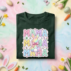 Pastel Mama Easter Bunny Shirt, Cute Spring Mom Graphic Tee, Rainbow Bunny & Easter Egg Mother's Day Gift Top