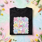 Pastel Mama Easter Bunny Shirt, Cute Spring Mom Graphic Tee, Rainbow Bunny & Easter Egg Mother's Day Gift Top