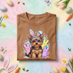 Dog Easter Yorkie Puppy Shirt, Cute Bunny Dog Easter Tee, Pastel Spring Dog Lover Holiday Top