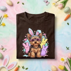 Dog Easter Yorkie Puppy Shirt, Cute Bunny Dog Easter Tee, Pastel Spring Dog Lover Holiday Top