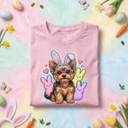 Dog Easter Yorkie Puppy Shirt, Cute Bunny Dog Easter Tee, Pastel Spring Dog Lover Holiday Top