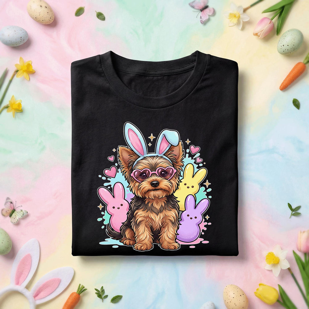 Dog Easter Yorkie Puppy Shirt, Cute Bunny Dog Easter Tee