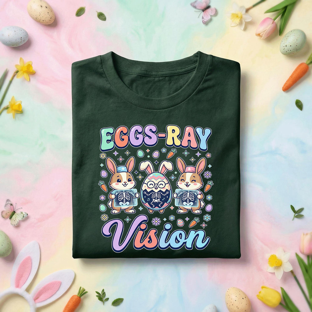 Eggs-Ray Vision Easter Shirt, Cute Bunny X-Ray Nurse Easter Tee, Pastel Spring Medical Holiday Top