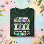 My Favorite Bunnies Call Me Aunt Shirt, Cute Easter Bunny Aunt Tee, Pastel Spring Holiday Top