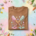 Happy Easter Day Shirt Youth Boys, Kids Baseball Drip Ice Cream Shirt, Dripping Baseball Easter Day Apparel, Easter Baseball Bat Drip Tee