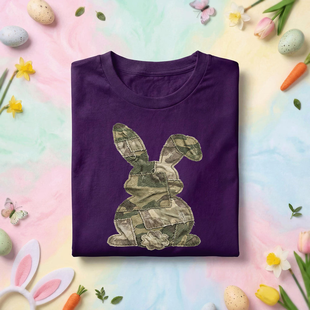 Camo Easter Bunny Shirt, Military Style Easter Tee, Camouflage Bunny Camo Shirt, Rustic Spring Holiday Top