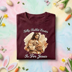 Silly Rabbit Easter is For Jesus Shirt, Christian Easter Tee, Jesus Holding Bunny, Religious Easter Shirt