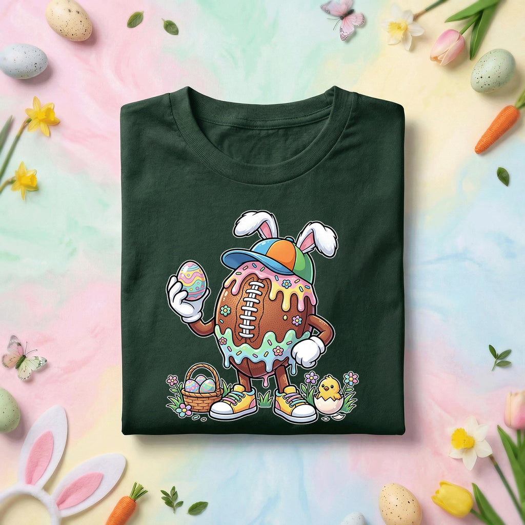 Happy Easter Day Shirt Youth Boys, Kids Football Drip Ice Cream Shirt, Dripping Football Easter Day Apparel
