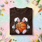 Easter Basketball Bunny Shirt Kids Men Boys Girls, Easter Bunny with Basketball Tee, Fun Spring Sports Shirt, Bunny Ears & Ball Tee