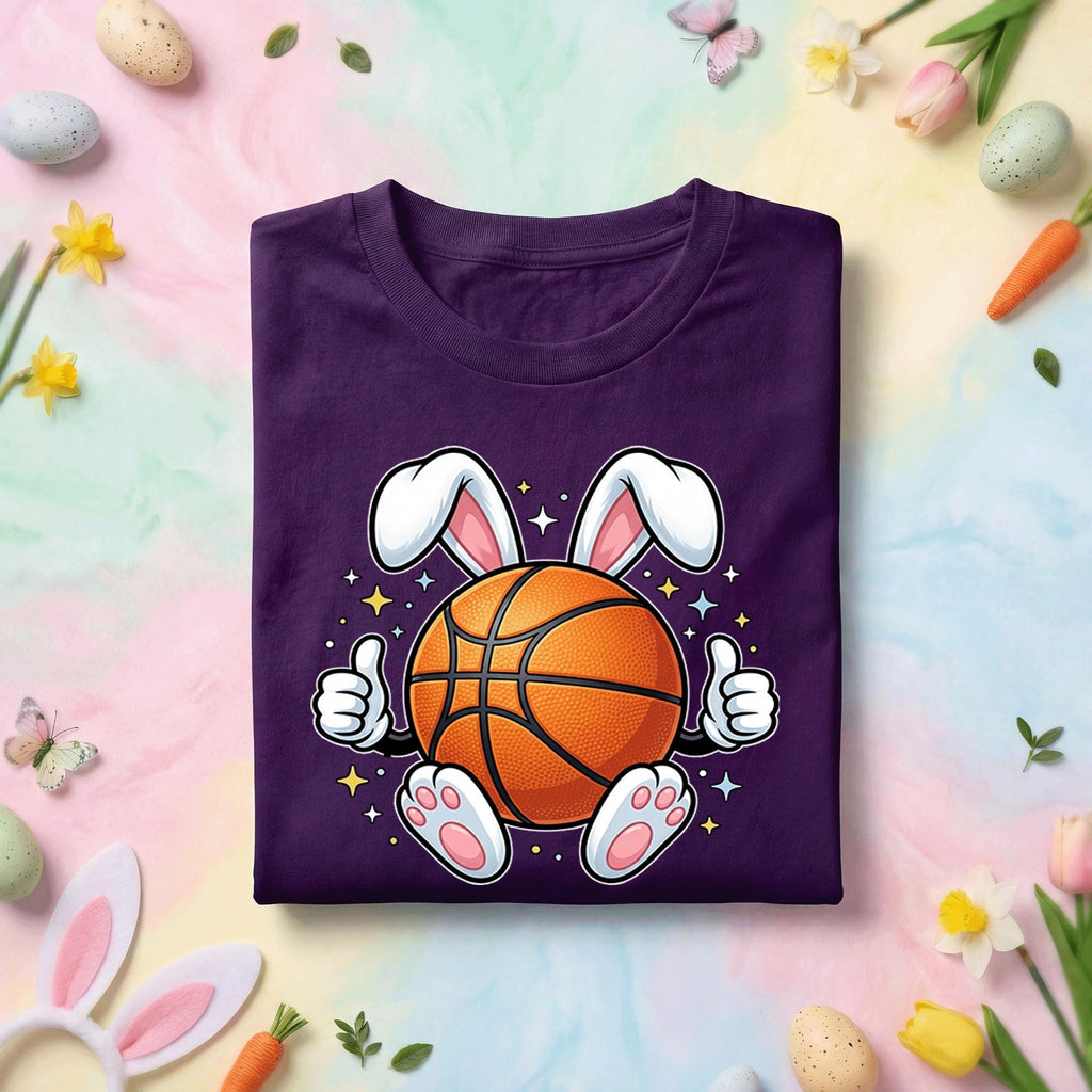 Easter Basketball Bunny Shirt Kids Men Boys Girls, Easter Bunny with Basketball Tee, Fun Spring Sports Shirt, Bunny Ears & Ball Tee