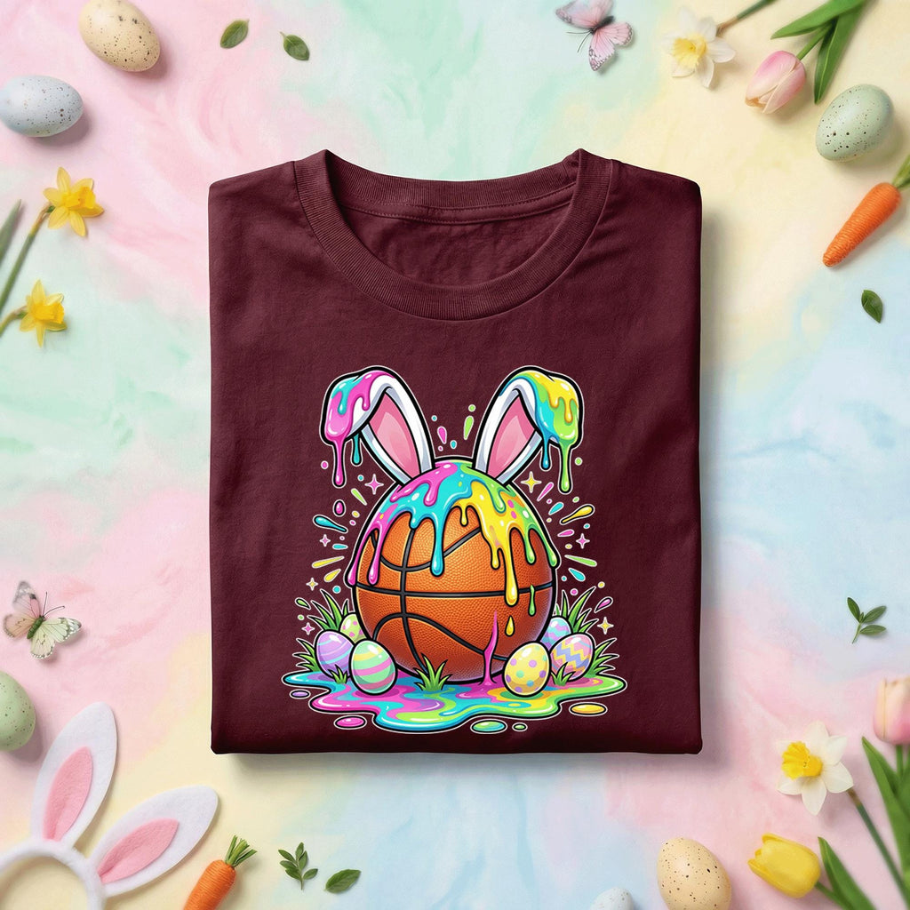 Happy Easter Day Shirt Youth Boys, Kids Basketball Drip Ice Cream Shirt, Dripping Basketball Easter Day Apparel