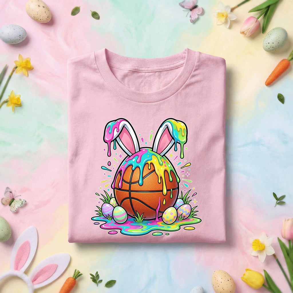 Happy Easter Day Shirt Youth Boys, Kids Basketball Drip Ice Cream Shirt, Dripping Basketball Easter Day Apparel