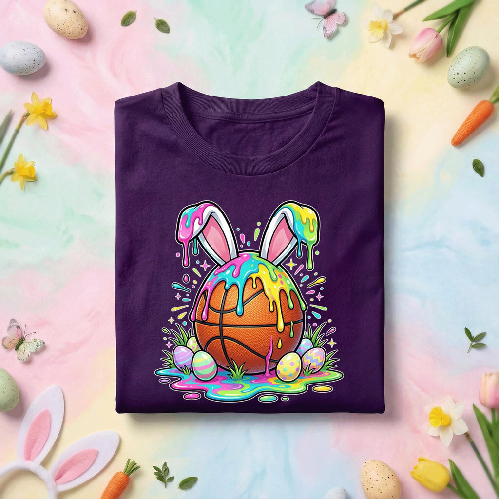 Happy Easter Day Shirt Youth Boys, Kids Basketball Drip Ice Cream Shirt, Dripping Basketball Easter Day Apparel