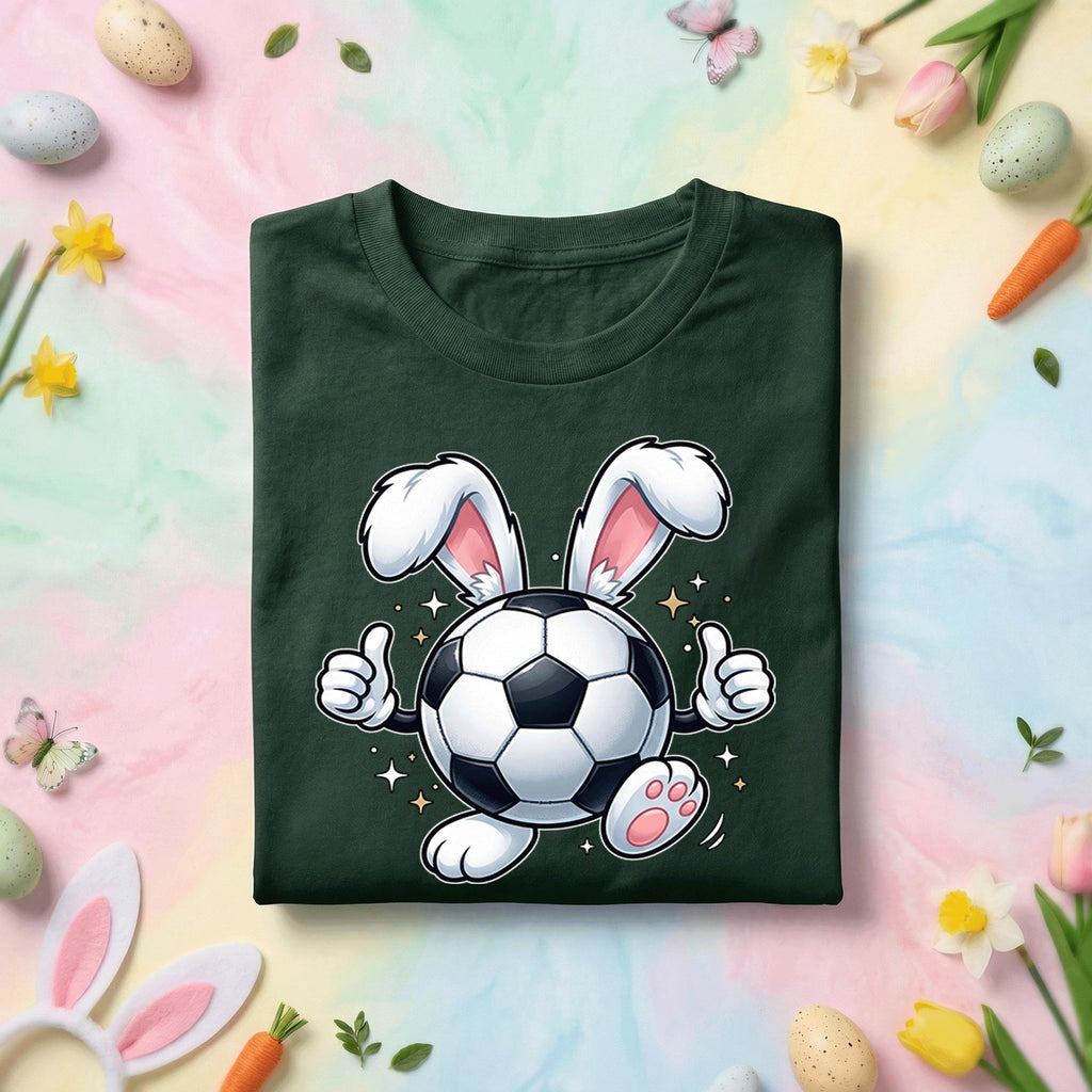 Soccer Bunny Shirt, Easter Bunny with Soccer Ball, Fun Spring Sports Tee, Cute Bunny Ears and Soccer Shirt