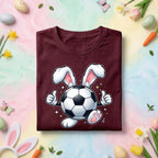Soccer Bunny Shirt, Easter Bunny with Soccer Ball, Fun Spring Sports Tee, Cute Bunny Ears and Soccer Shirt