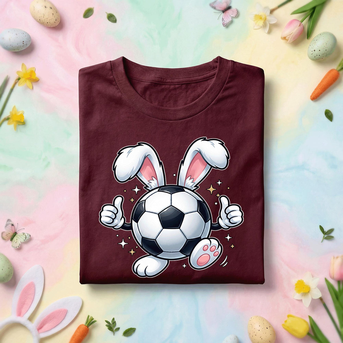 Soccer Bunny Shirt, Easter Bunny with Soccer Ball, Fun Spring Sports Tee, Cute Bunny Ears and Soccer Shirt