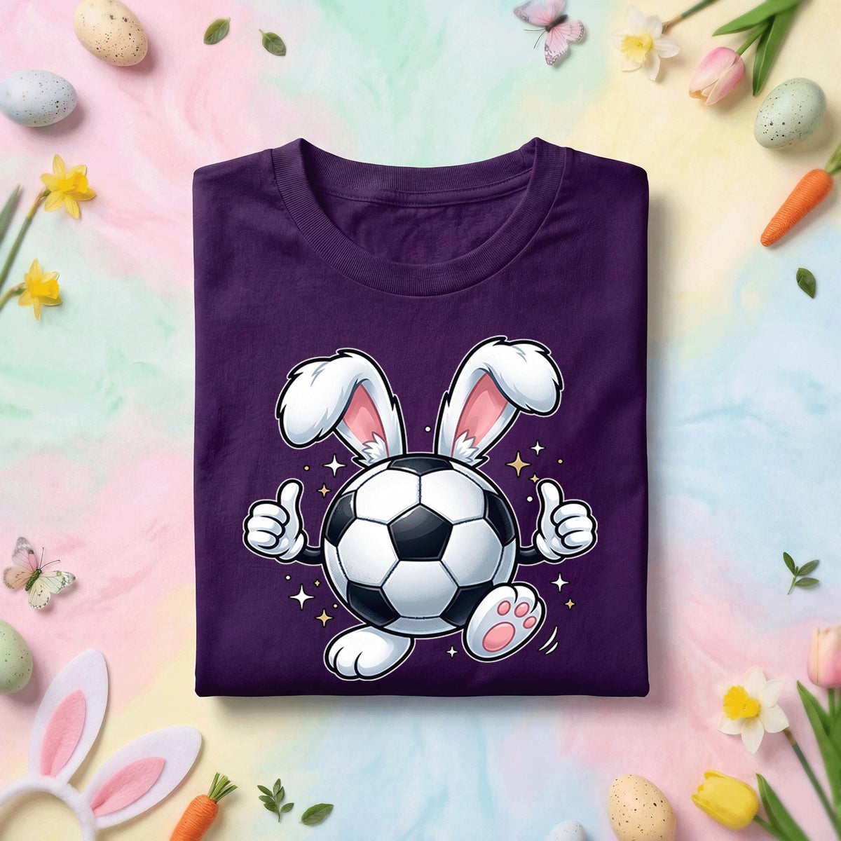 Soccer Bunny Shirt, Easter Bunny with Soccer Ball, Fun Spring Sports Tee, Cute Bunny Ears and Soccer Shirt