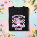 Happy Easter Bruh Shirt Youth Boys Kids, Cool Bunny with Sunglasses and Dabbing