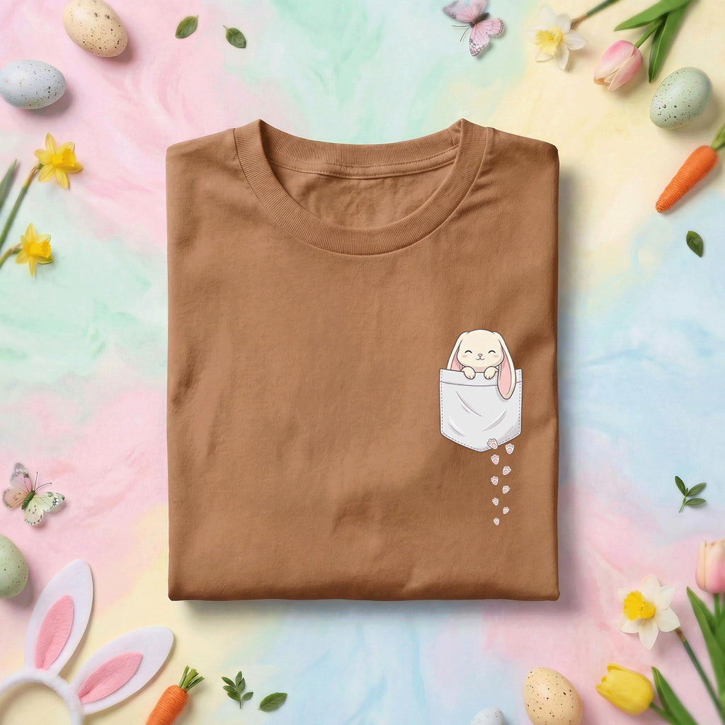 Pocket Bunny Shirt, Cute Bunny in Pocket Easter Shirt, Fun Spring Tee, Adorable Bunny Tee
