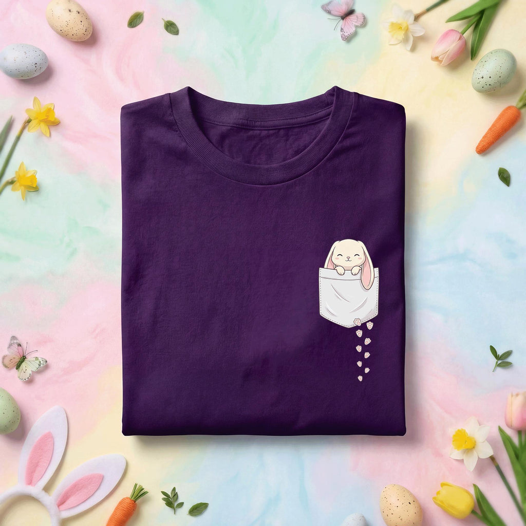 Pocket Bunny Shirt, Cute Bunny in Pocket Easter Shirt, Fun Spring Tee, Adorable Bunny Tee
