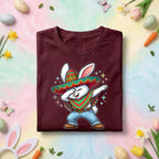 Dabbing Easter Bunny Shirt Mexican, Funny Spring Holiday Bunny Tee, Cute Bunny in Sombrero Easter Celebration Top, Cinco De Mayo Tee