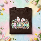 Grandma Easter Bunny Shirt, Cute Spring Holiday Tee, Pastel Easter Eggs and Bunny Ears Grandma Gift Shirt