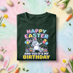 Happy Easter And Yes It’s My Birthday Shirt, Fun Dab Bunny Tee, Colorful Spring Birthday Holiday Shirt, Month April Birthday Gift Idea