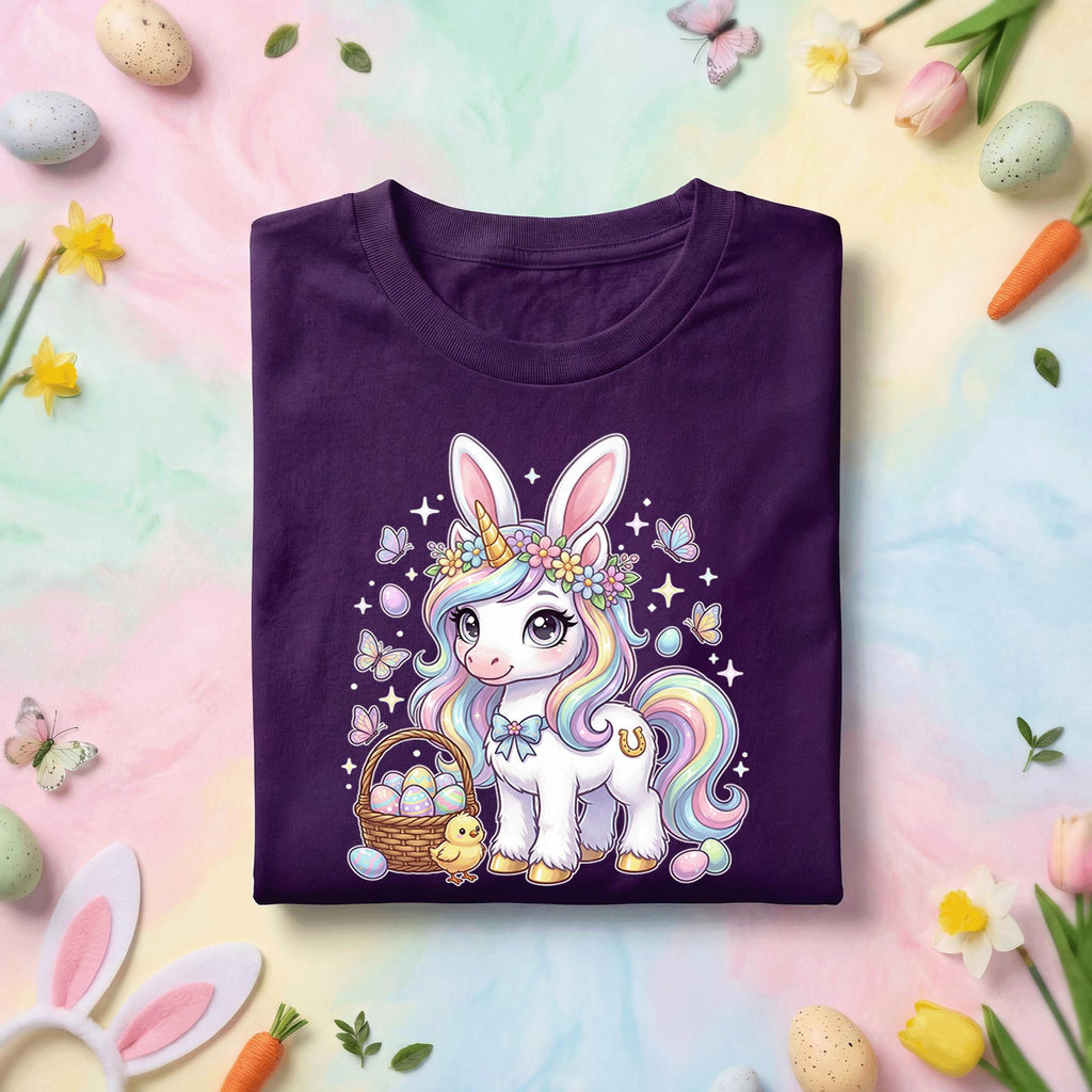 Easter Unicorn Bunny Shirt – Cute Rainbow Unicorn Tee for Kids & Adults, Girl Easter shirt women