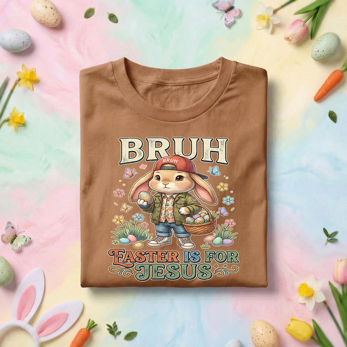BRUH Easter is for Jesus Funny Christian Bunny Shirt Youth boys Men – Kids & Adult Easter Tee