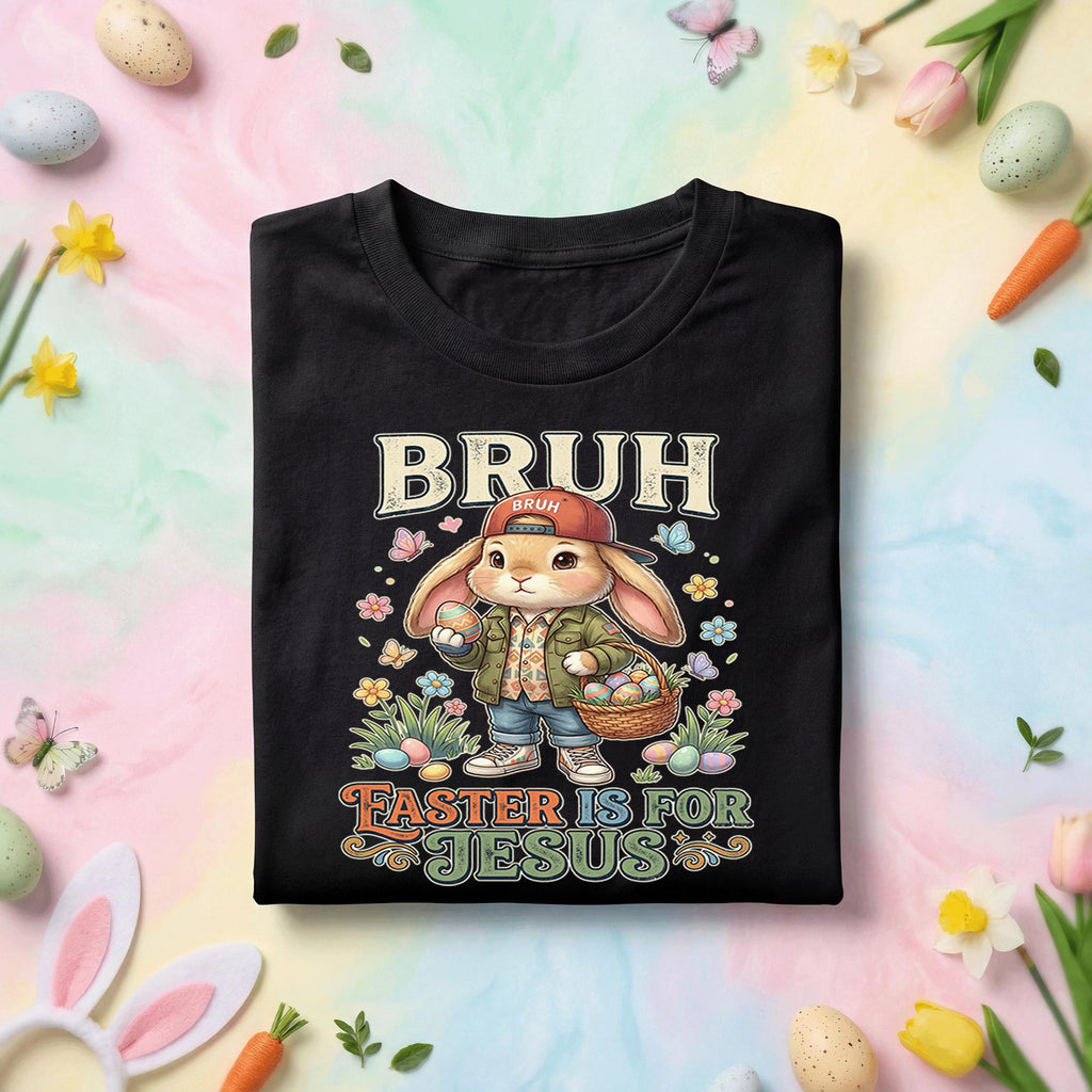 BRUH Easter is for Jesus Funny Christian Bunny Shirt Youth boys Men – Kids & Adult Easter Tee