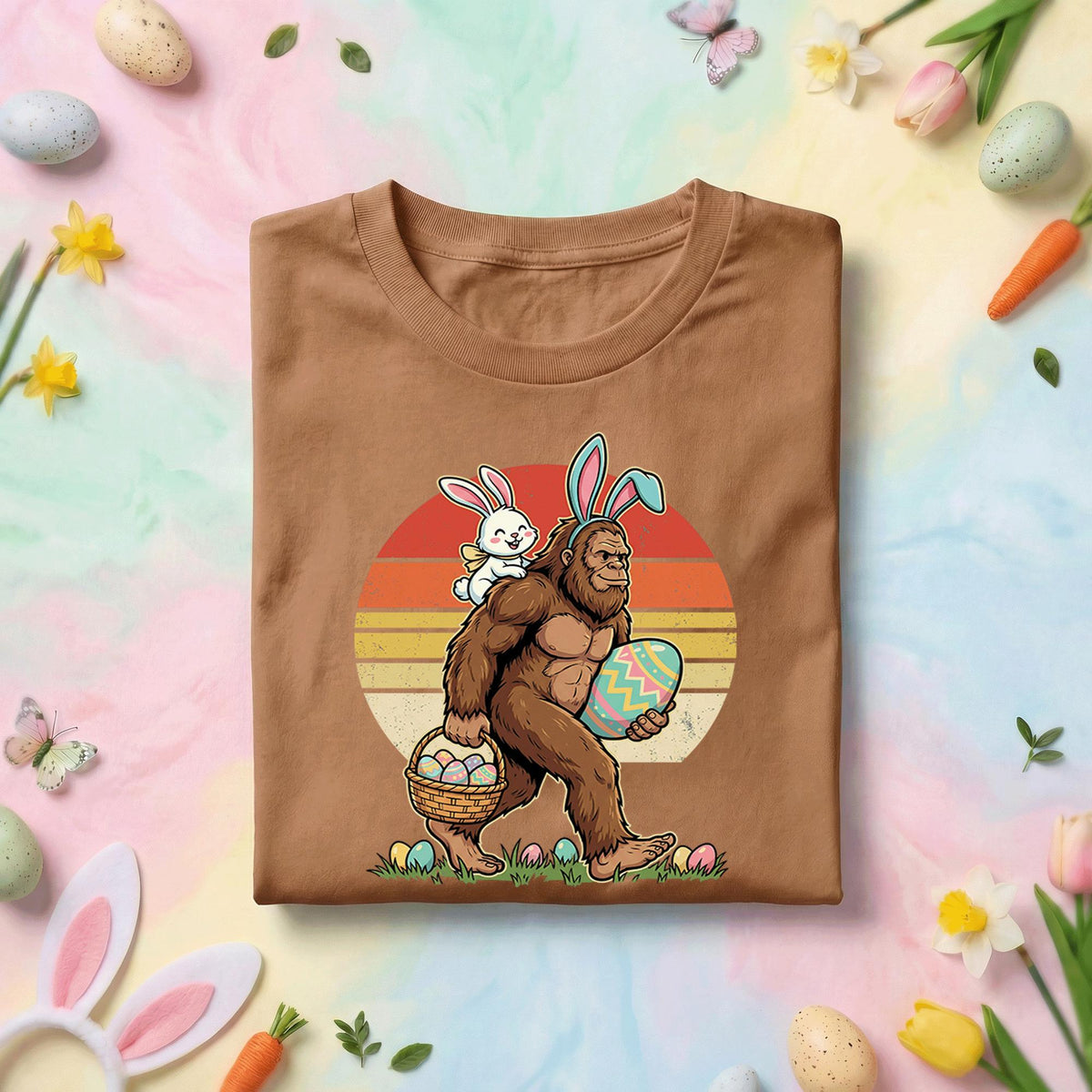 Funny Easter Bigfoot Shirt Men Women– Easter Egg Hunt with Sasquatch shirt, Funny Gift Easter Day shirt