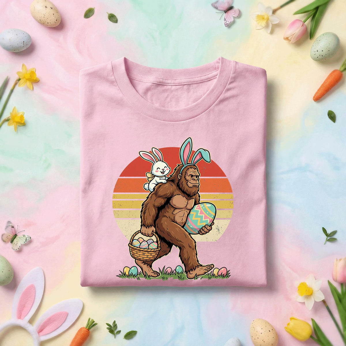Funny Easter Bigfoot Shirt Men Women– Easter Egg Hunt with Sasquatch shirt, Funny Gift Easter Day shirt