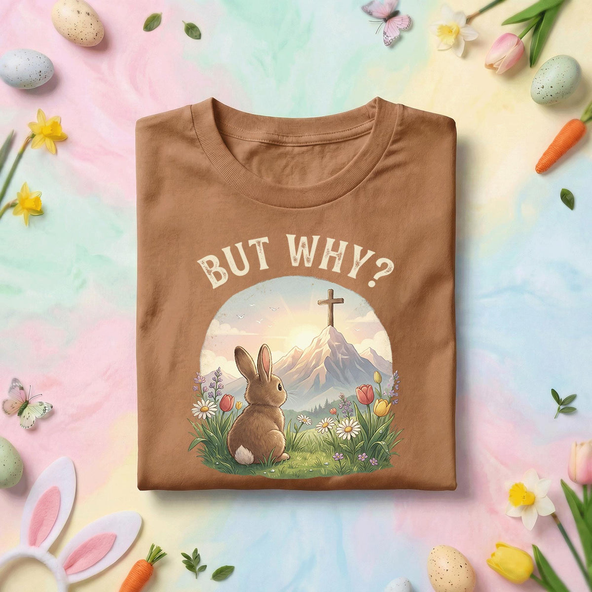 Christian Easter Bunny Shirt But Why Cross Faith Tee, Religious Easter Shirt, Jesus Resurrection Christian Gift, Cute Bunny Faith Tee