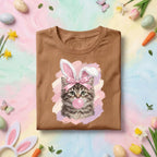 Cute Easter Bunny Cat Shirt, Kitten With Bunny Ears Bubblegum Tee, Funny Cat Lover Easter Shirt, Pastel Spring Holiday Graphic Tee