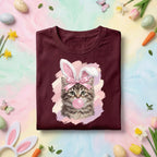 Cute Easter Bunny Cat Shirt, Kitten With Bunny Ears Bubblegum Tee, Funny Cat Lover Easter Shirt, Pastel Spring Holiday Graphic Tee