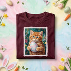 Cute Easter Kitten Shirt, Cat Holding Easter Egg Tee, Cat Lover Easter Shirt, Spring Kitten Graphic Tee, Pastel Easter Holiday Gift